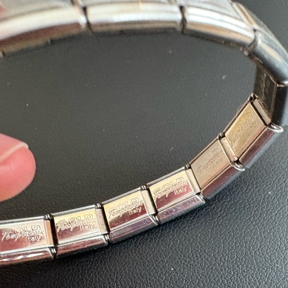 Vintage Italian Link charm bracelet stainless steel cancer crab zodiac sign y2K - Picture 6 of 10